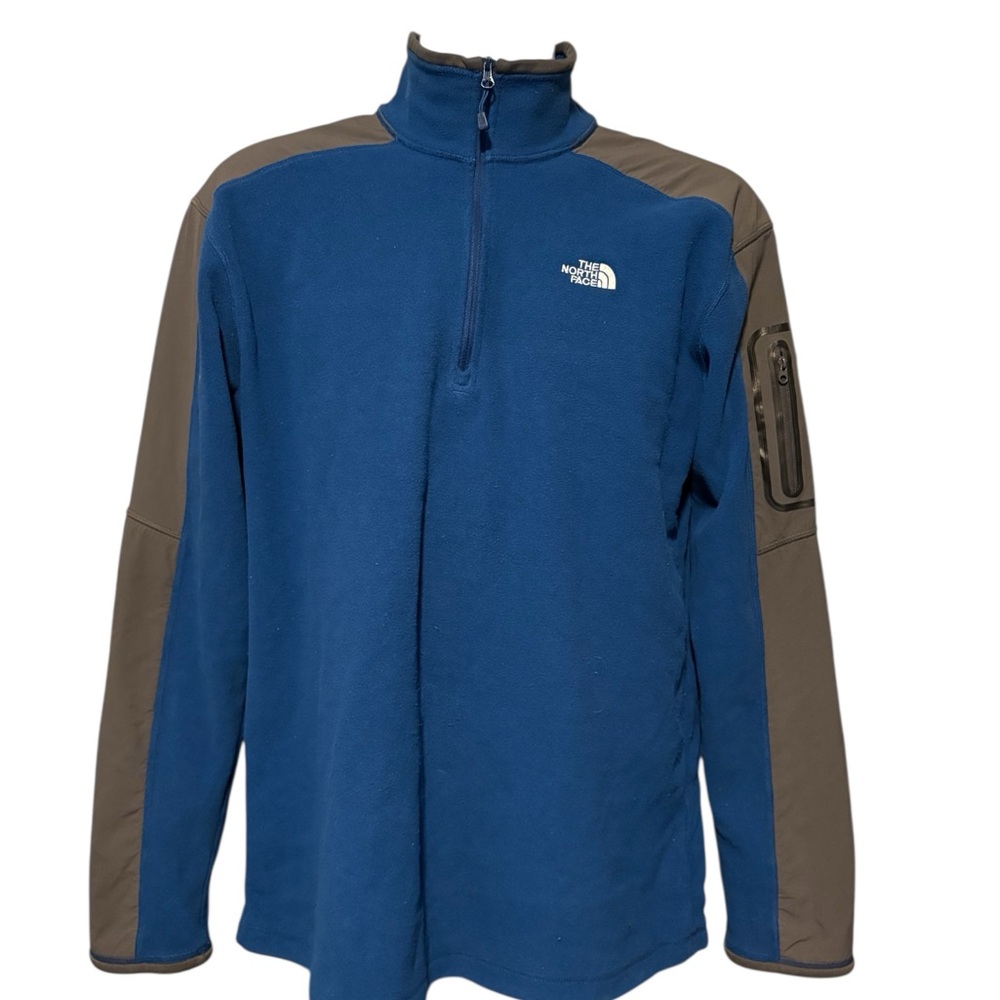 The North Face Men’s Blue 1/4 Zip Mock Neck Fleece Shirt/Jacket Large